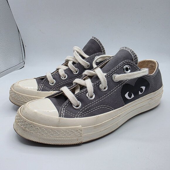 Converse Comme Des Garcons CDG PLAY x Chuck 70 Womens Sz 5 Low Steel Grey Shoes - Picture 4 of 13